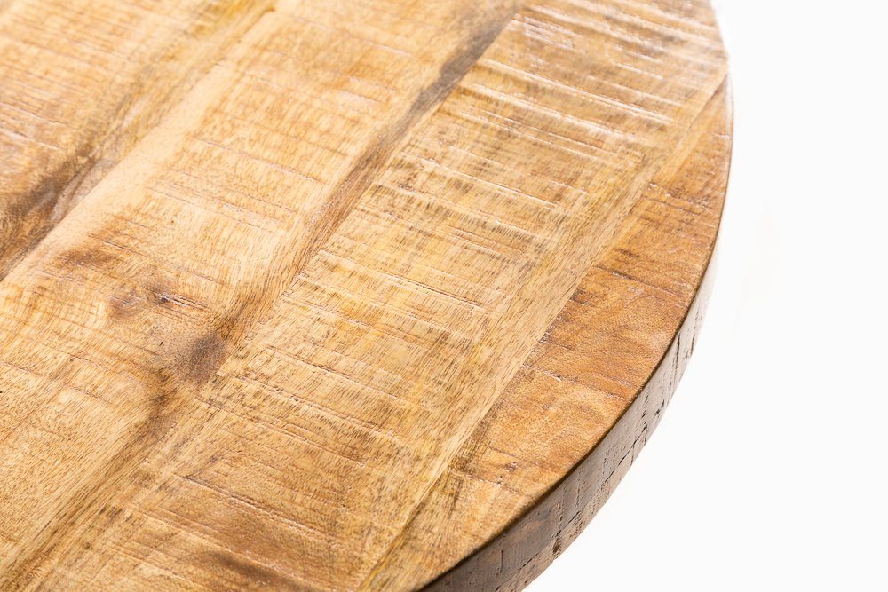 riess-ambiente Esstisch IRON CRAFT 80cm natur, Massivholz · rund · Küchentisch · Mangoholz