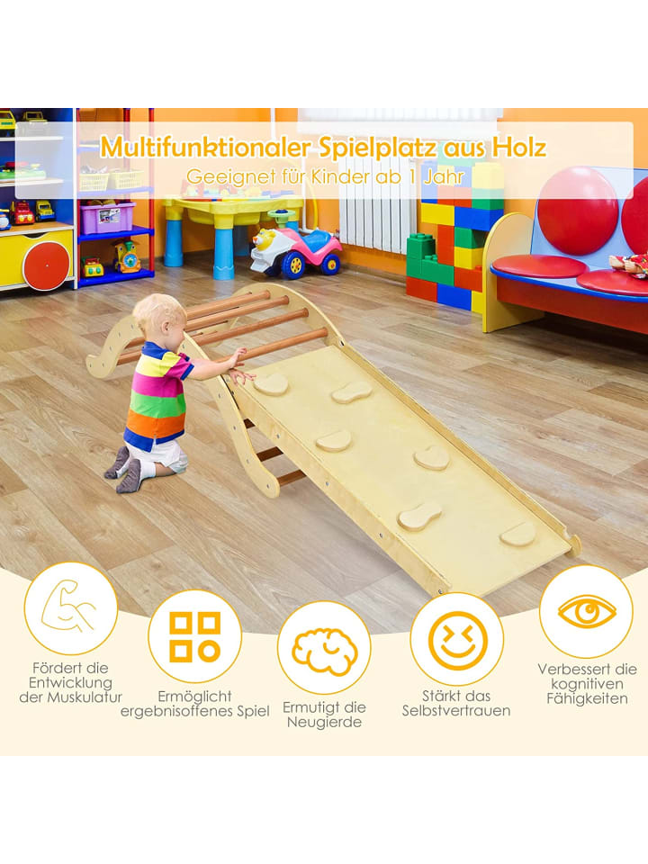 COSTWAY 4 in 1 Kletterleiter in Beige günstig kaufen 110 cm
