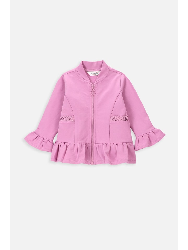 Coccodrillo Sweatshirt mit Reißverschluss in rosa günstig kaufen