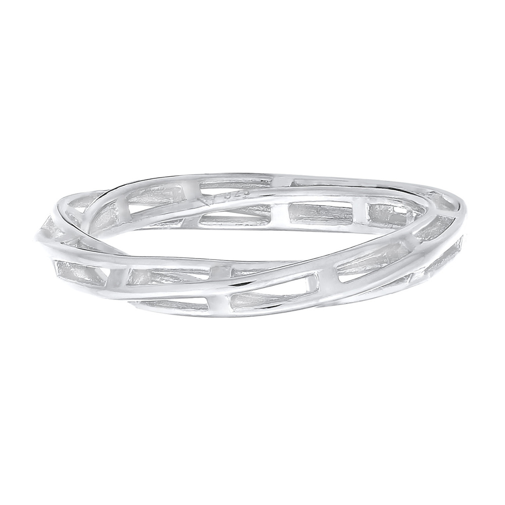 Elli PREMIUM Elli PREMIUM Bague Femmes Bande Chaînes Torsadé Tendance en Argent Sterling 925 Bague