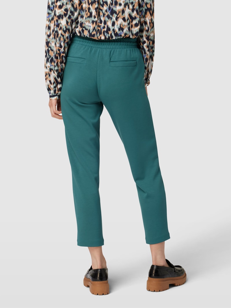 Stoffhose mit Ziernähten in petrol