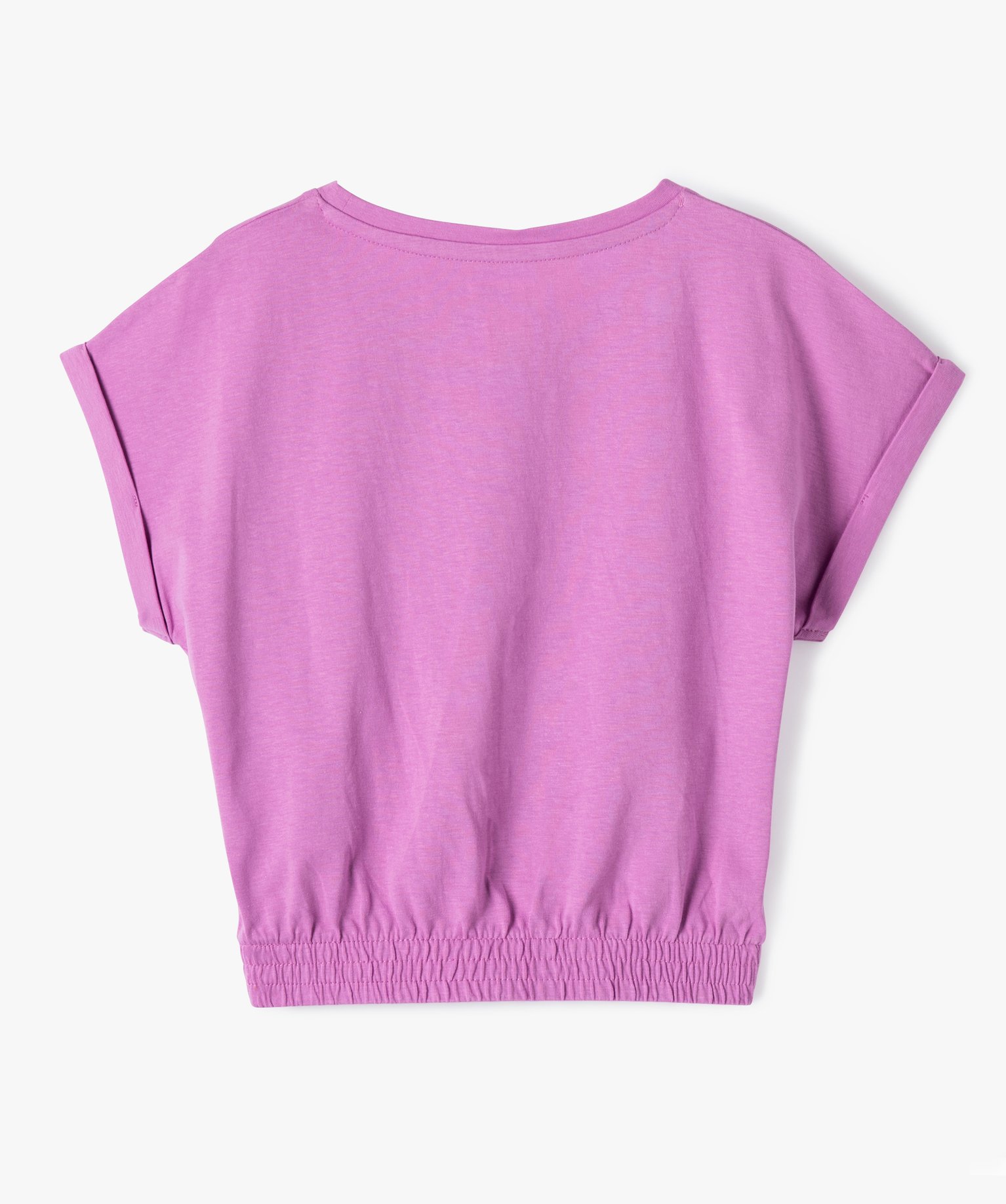 Tee-shirt fille à manches courtes avec motif en sequins bro... violet | GEMO