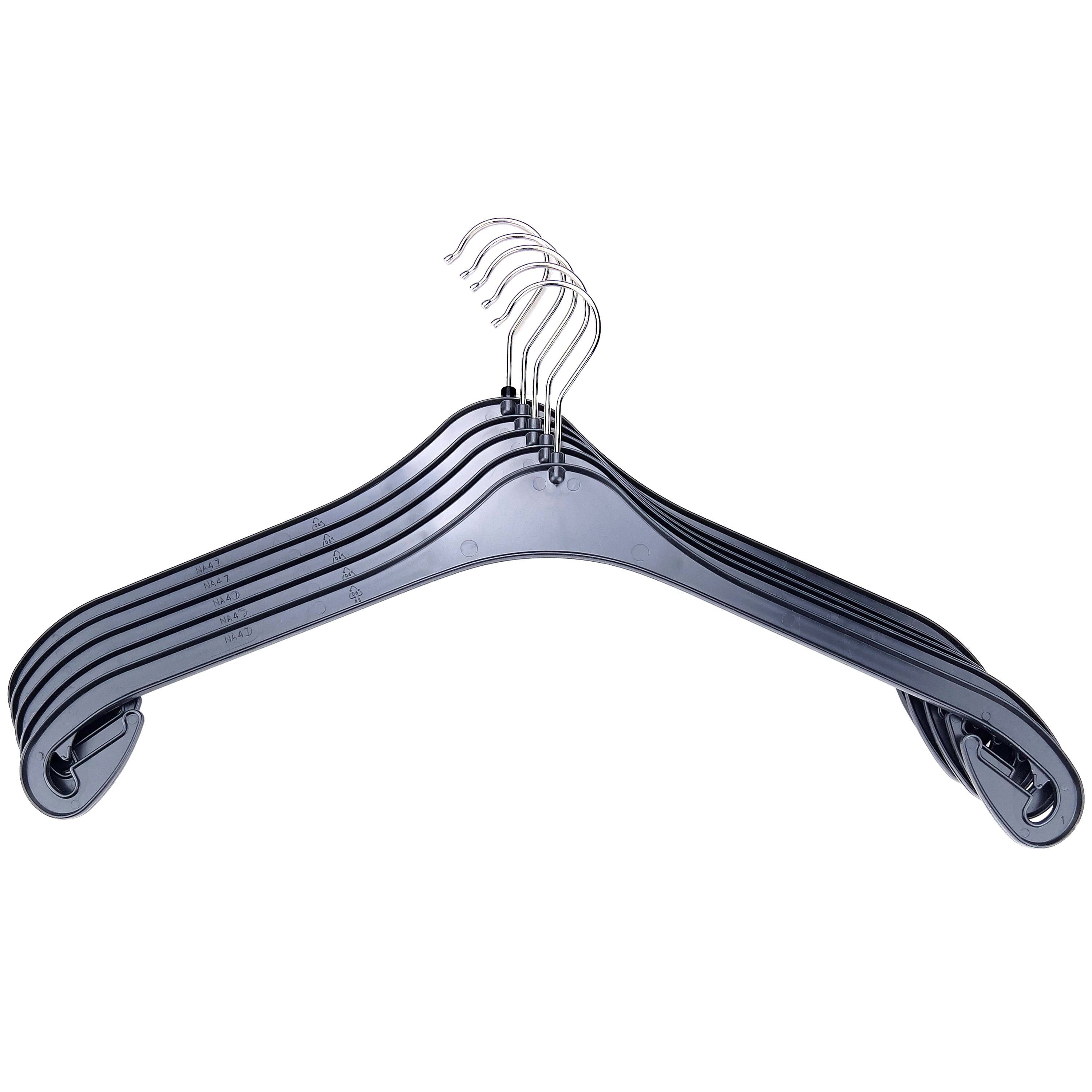 Webwarenhaus Kleiderbügel Kleiderbügel Kunststoff Schwarz 47 cm im 50er Pack, (Spar-Set), Kleiderbügel, 47 cm, drehbarer Haken, Kunststoff