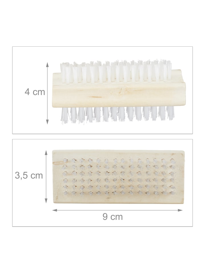 relaxdays 10er-Set: Handbürste in Natur günstig kaufen onesize