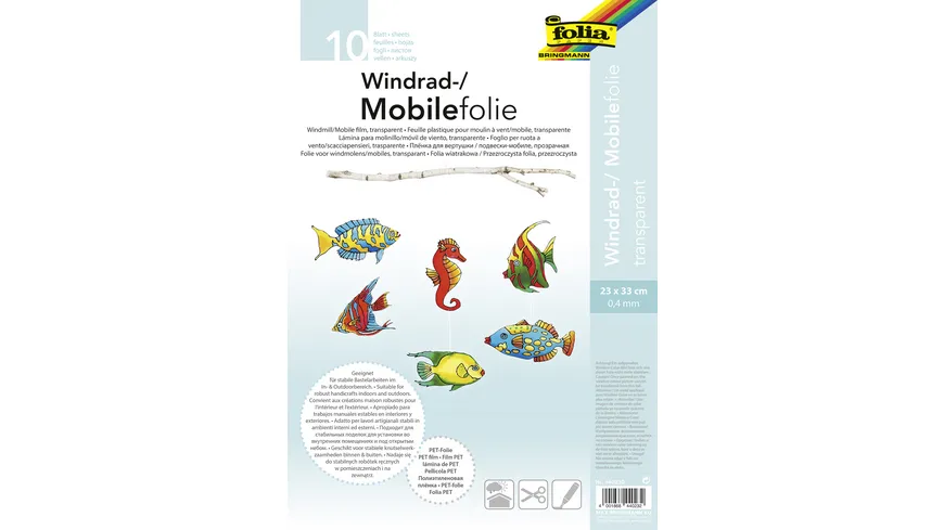 folia Mobilefolie 10 Blatt 23 x 33 cm transparent