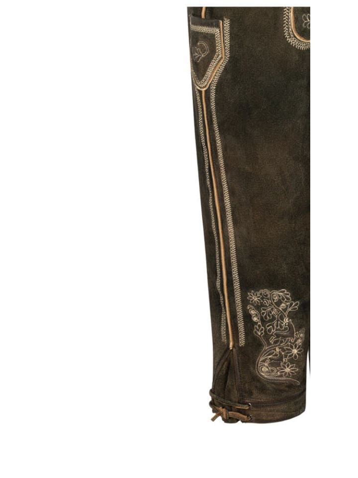 Nübler Lederhose Kniebund Theobald Leo in Dunkelbraun günstig kaufen