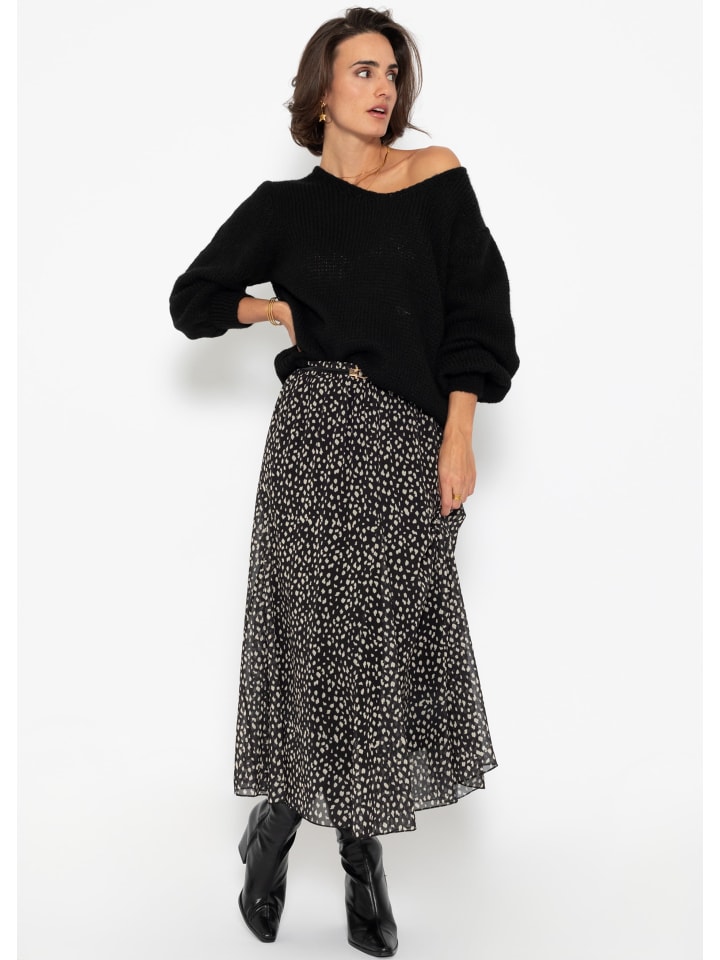 SASSYCLASSY Pullover mit V-Ausschnitt in schwarz günstig kaufen