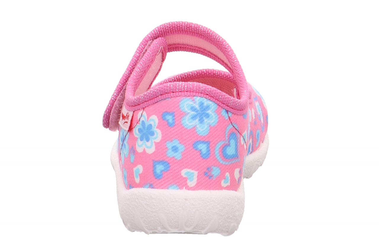 SPOTTY - Rosa/TürkisHausschuh mit Klettverschluss
