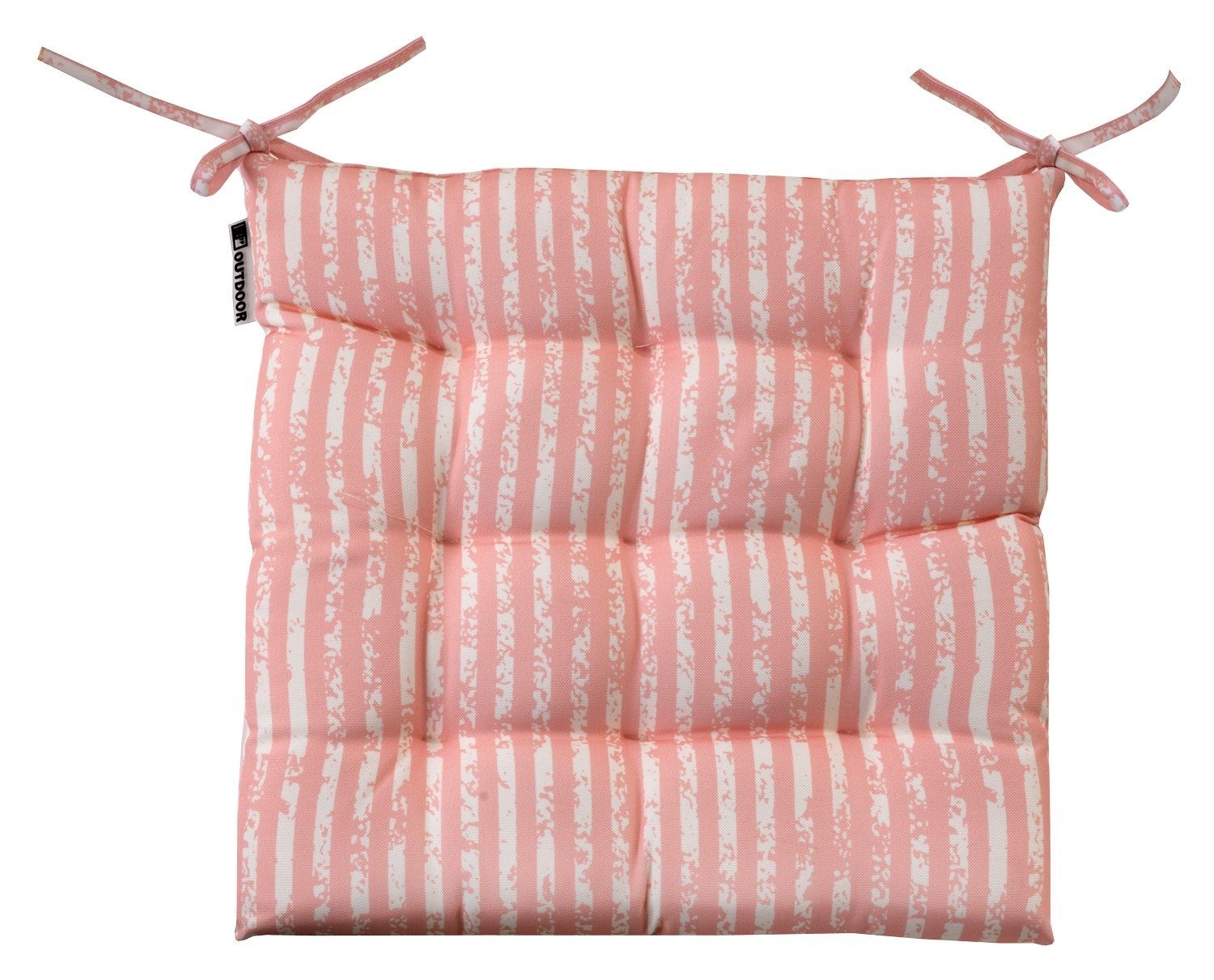 Dekokissen LITTLE STRIPE, Sitzkissen mit Bindekordeln, Rosa