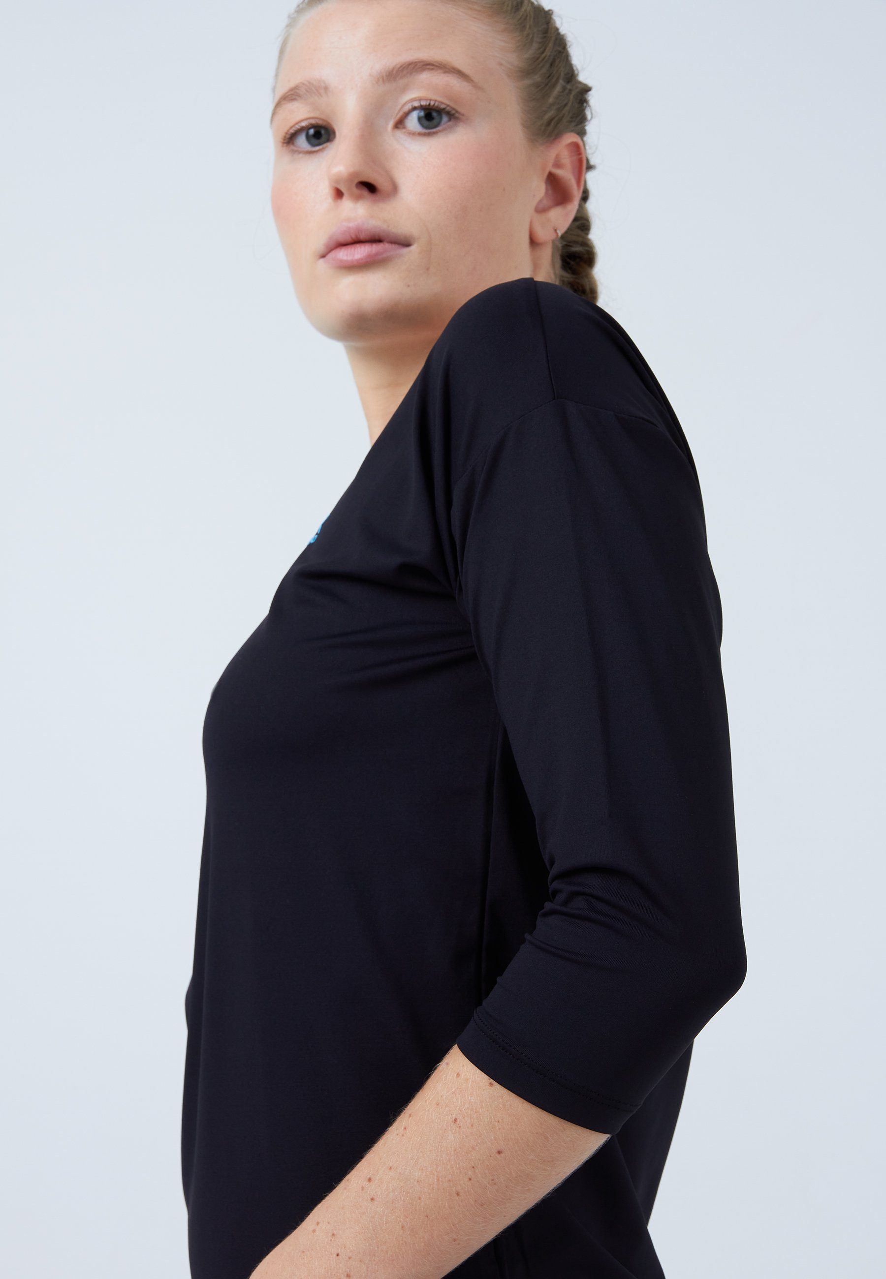 SPORTKIND Funktionsshirt Tennis 3/4 Loose Fit Shirt Mädchen & Damen schwarz