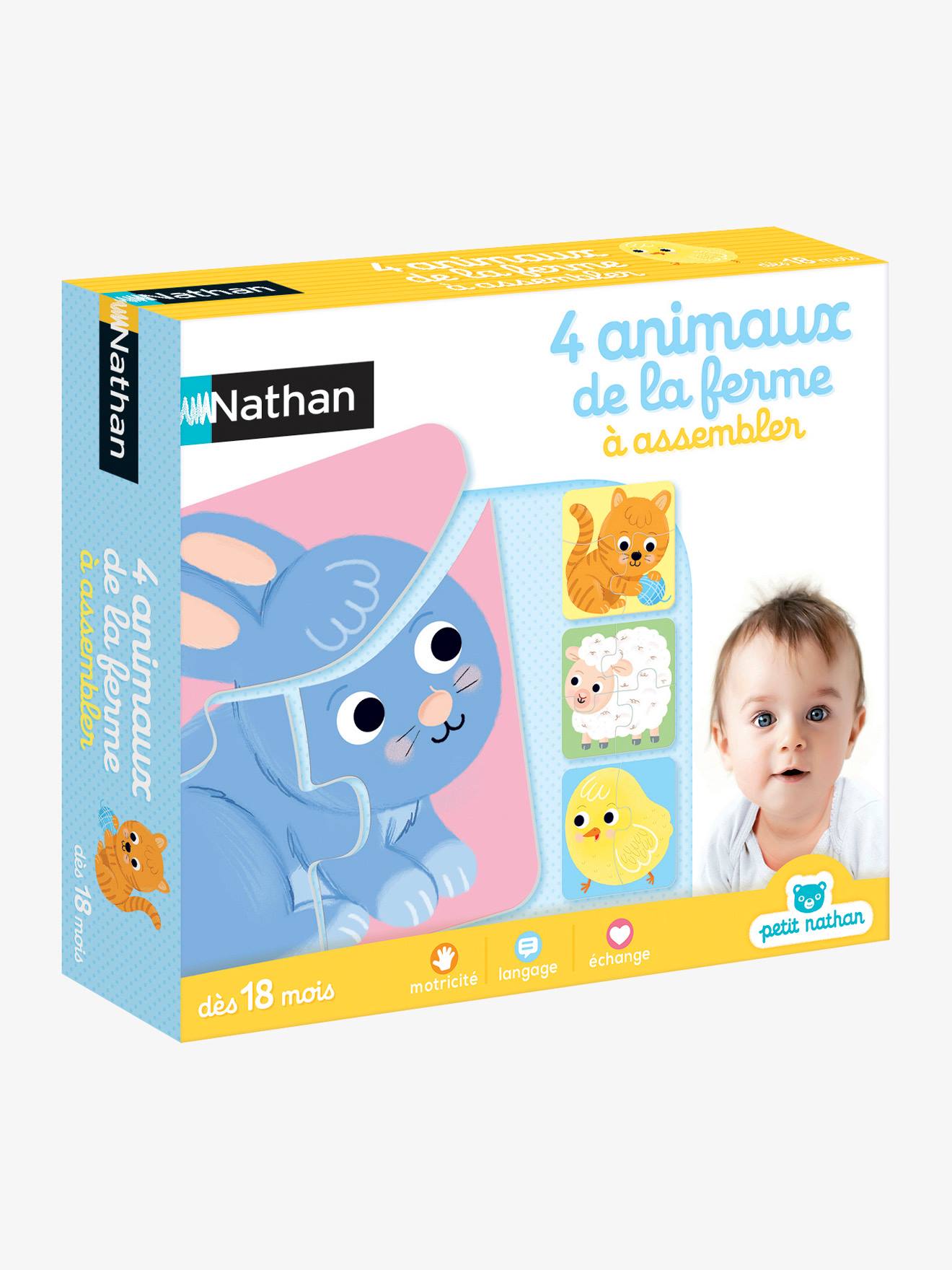 4 animaux de la ferme à assembler NATHAN multicolore