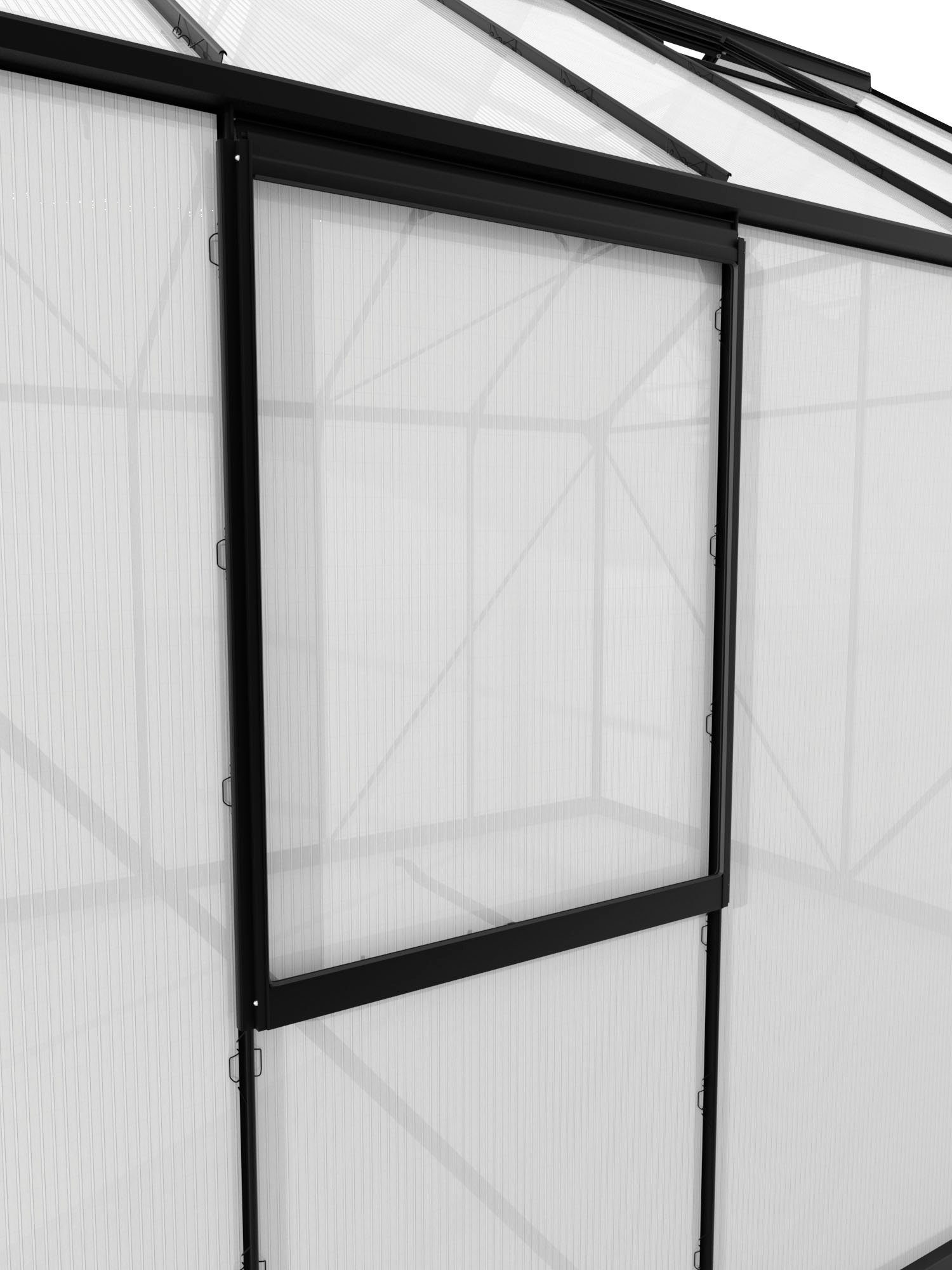 Vitavia Fenster für Venus, Apollo, Calypso, Freya, Dione u.a., Gewächshausfenster, Alu, mit Hohlkammerplatte 6 mm