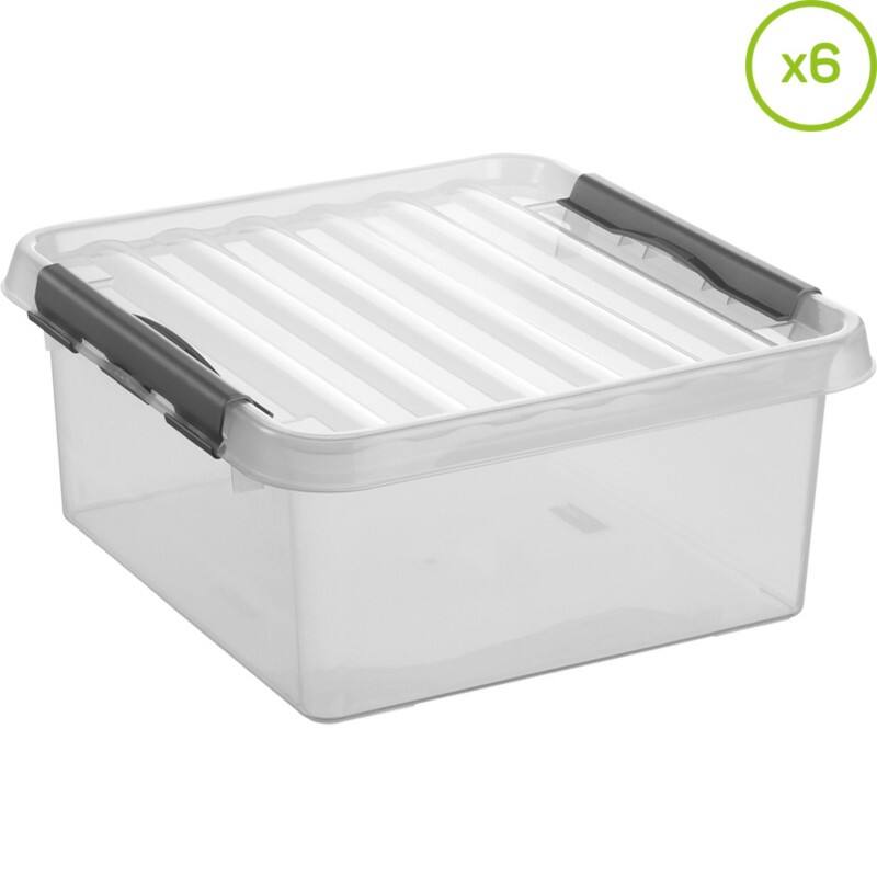 Helit Aufbewahrungsbox H6162802 18 L Transparent Polypropylen 40 x 40 x 18 cm 6 Stück