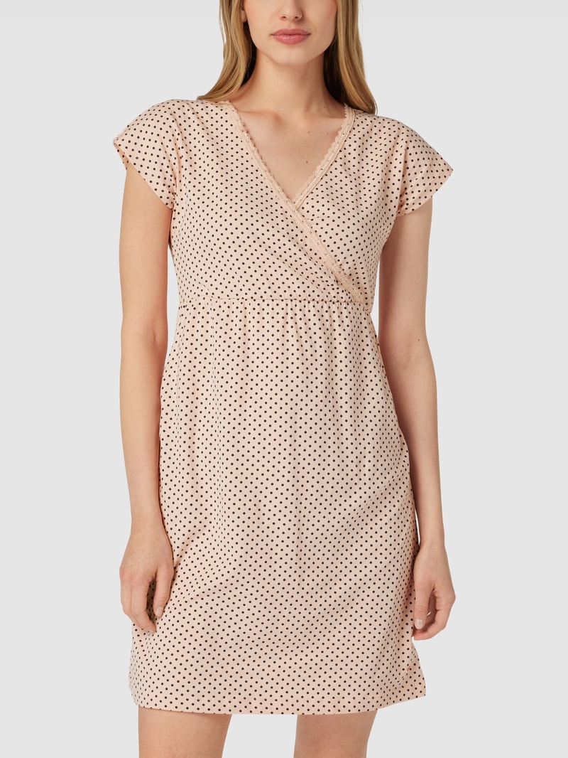 Nachthemd mit Allover-Muster Modell 'Maternity Nightgown' in hellrosa