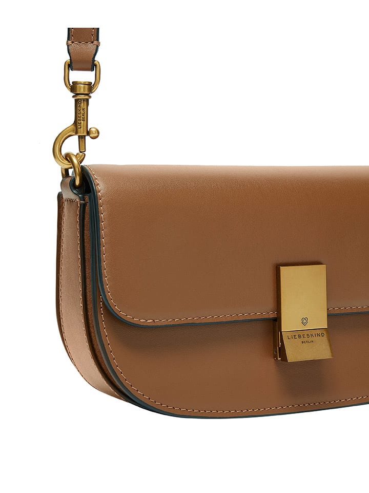 LIEBESKIND BERLIN Leder-Umhängetasche in Hellbraun - (B)22 x (H)12,5 x (T)4 cm günstig kaufen onesize