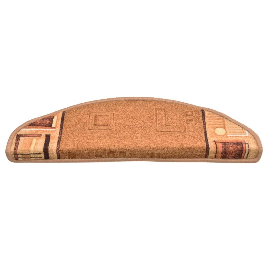 Stufenmatte Treppenmatten Selbstklebend 15 Stk. Beige 65x21x4 cm, vidaXL, Rechteckig, Höhe: 4 mm