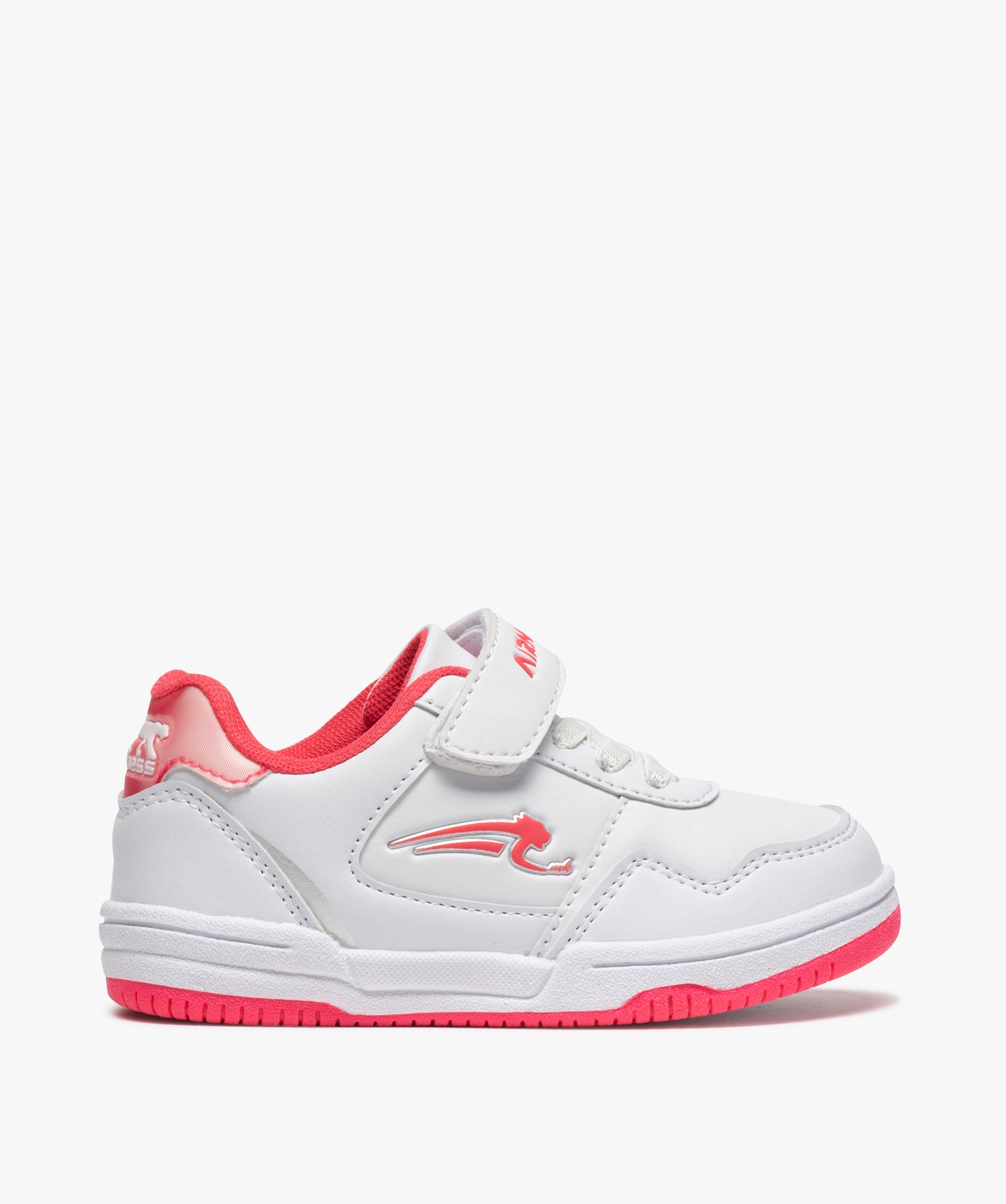Baskets fille bicolores à lacets et scratch - Airness blanc | GEMO