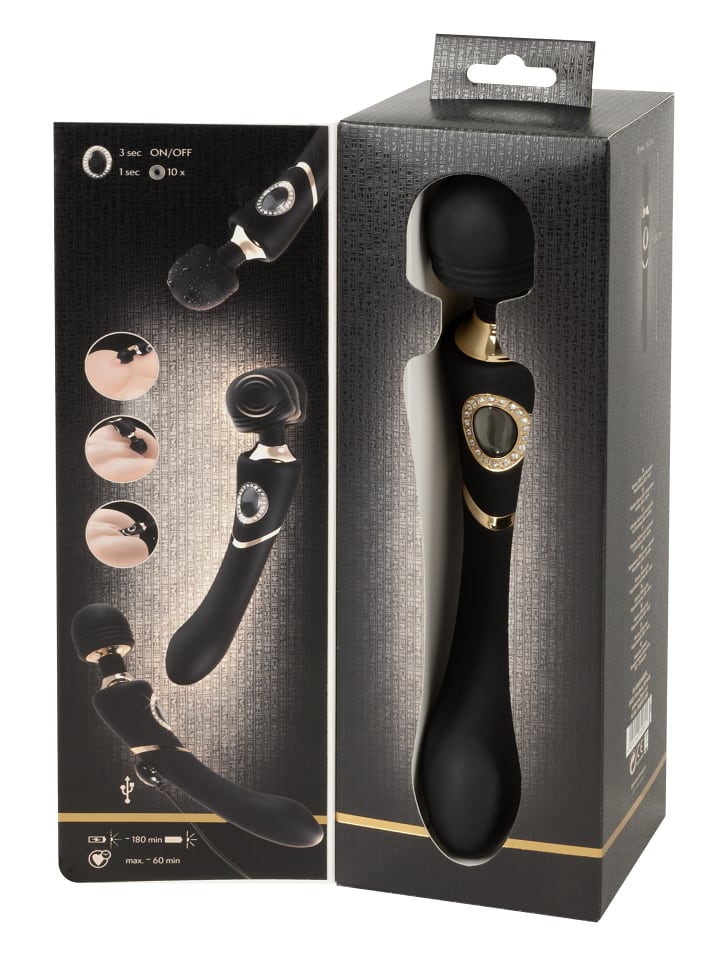 Cleopatra Massagestab Wand Massager in schwarz günstig kaufen 24 cm