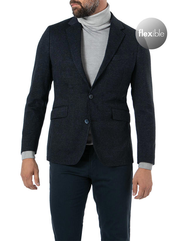 HACKETT, Sakko, Jersey halbgefüttert, blau kariert