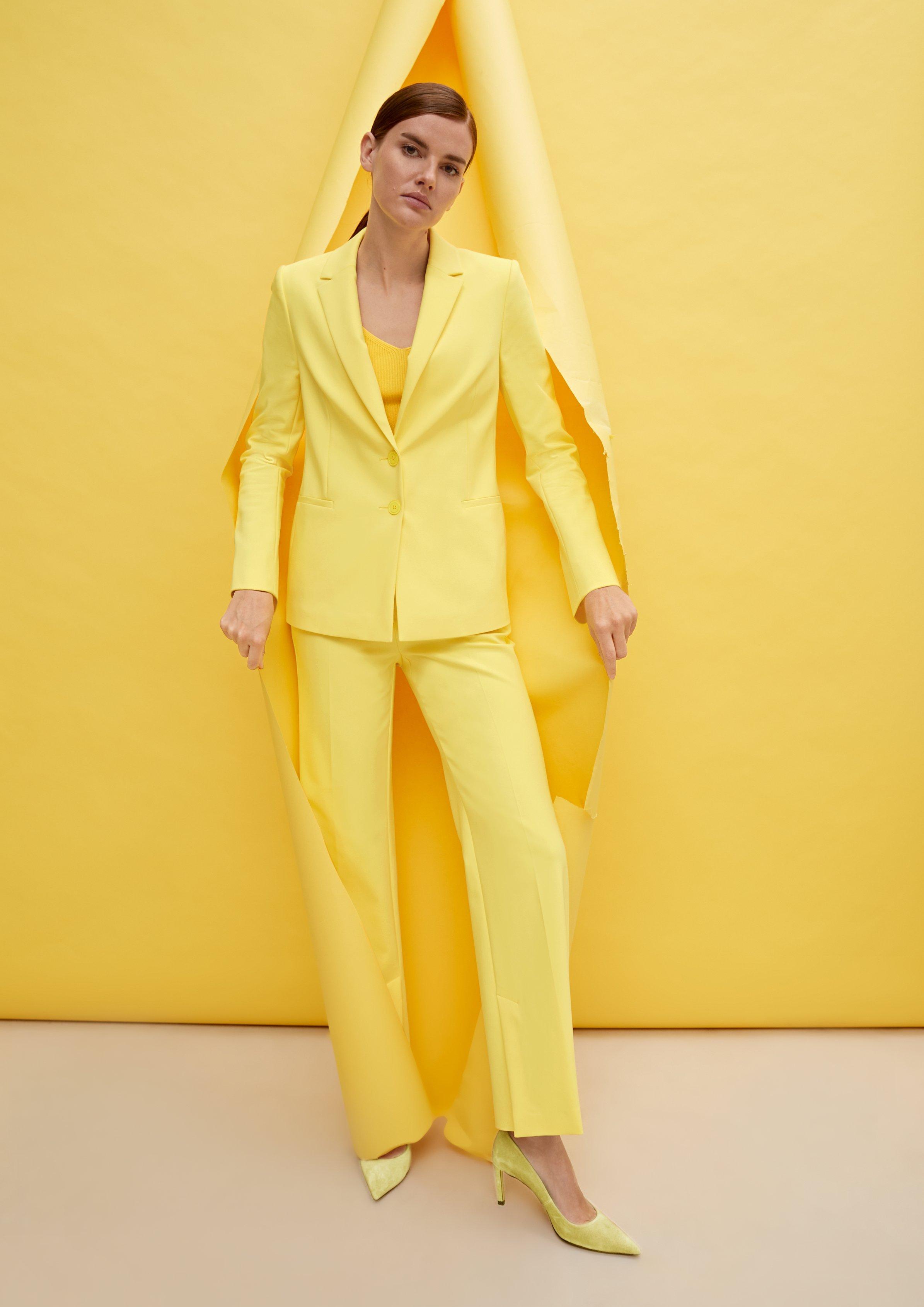 Blazer mit taillierter Passform - gelb