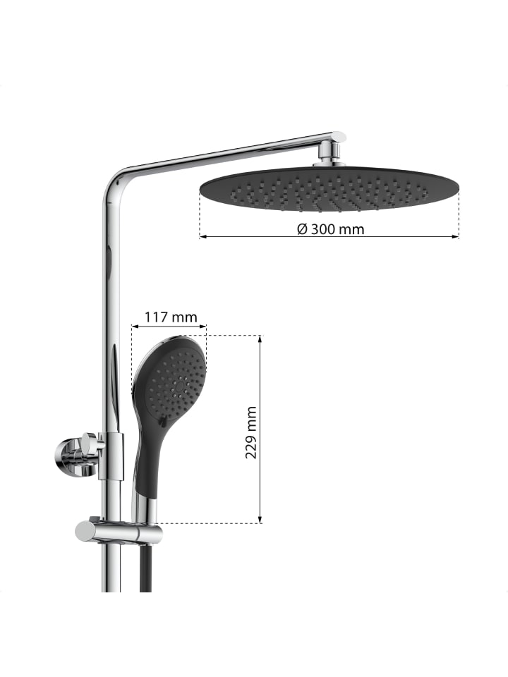 eisl since 1980 Thermostat Duschset GRANDE VITA in Chrom/Schwarz  günstig kaufen onesize