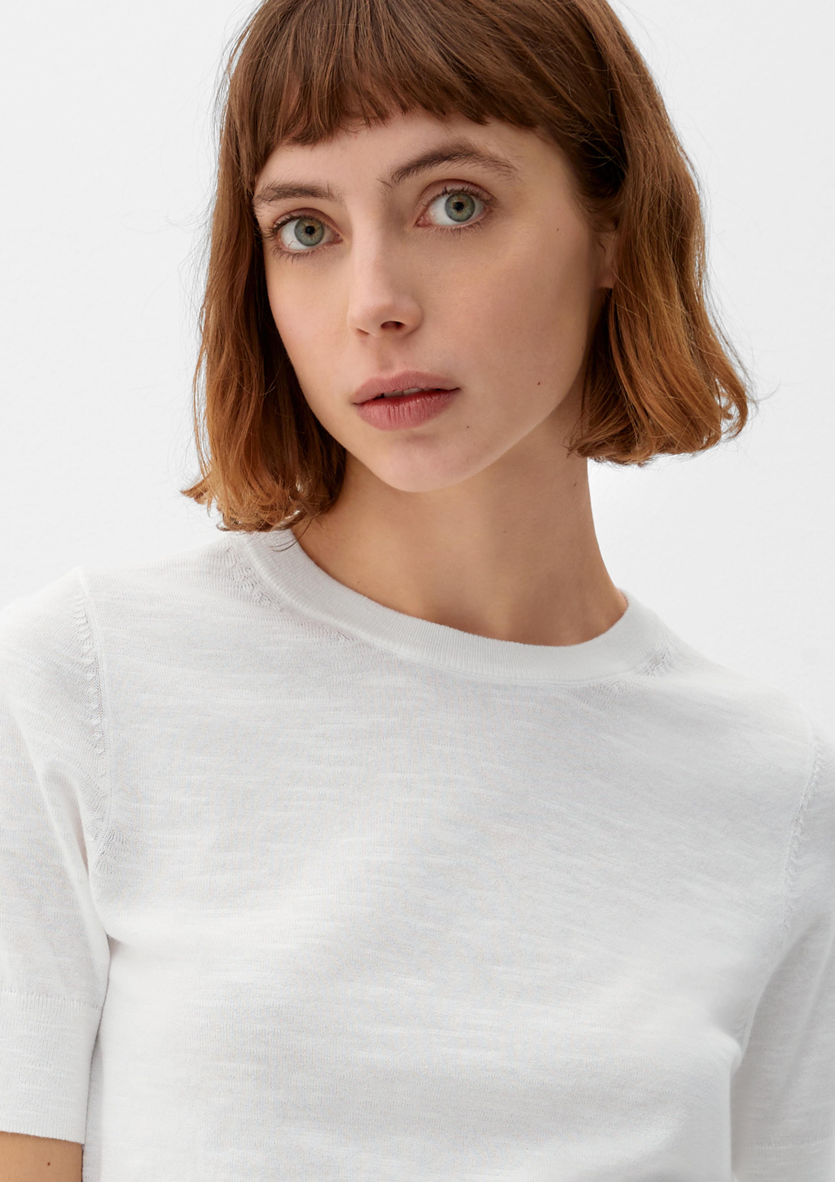 Feinstrick-Pullover mit kurzen Ärmeln  2127063-0210
