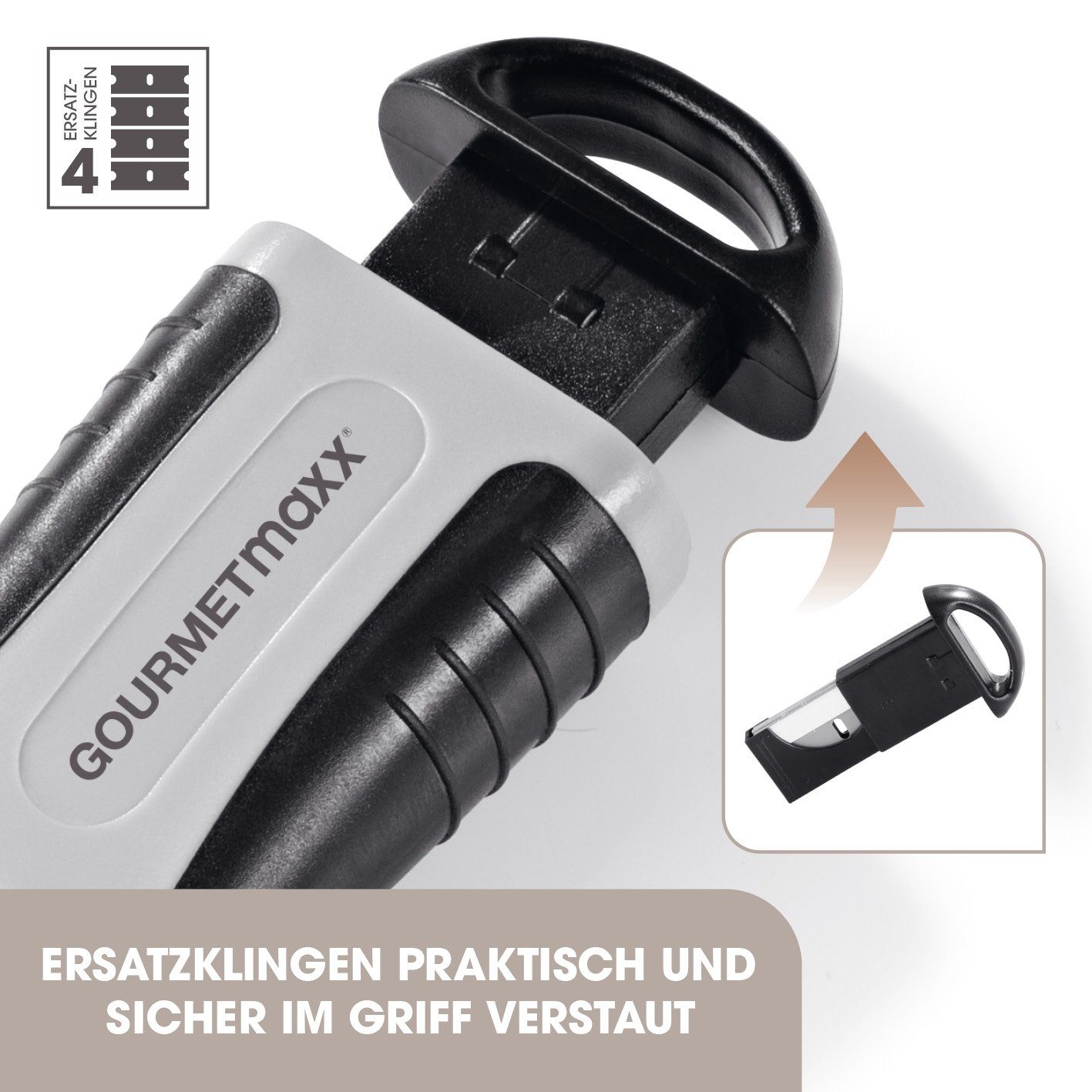 GOURMETmaxx Glasschaber Kochfeldschaber 13x5x2cm schwarz/grau
