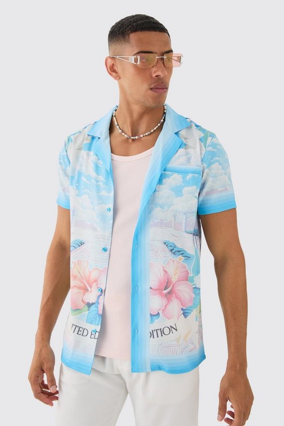 Kurzärmliges florales Hemd