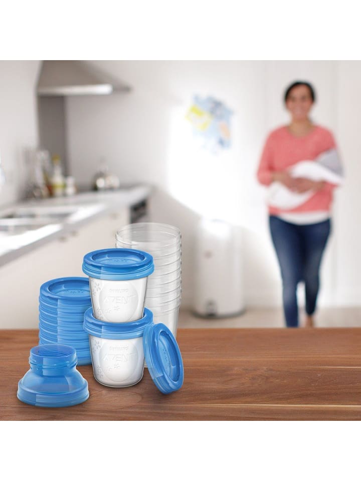 Philips Avent 22-tlg. Mehrwegbecher-Set für Muttermilch SCF618/10 in blau günstig kaufen onesize