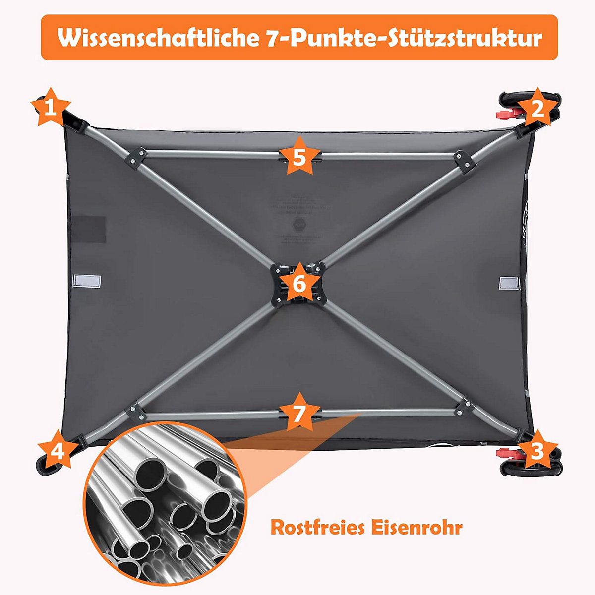 Reisebett 3 in 1 mit Wickeltisch mit Moskitonetz & Spieluhr