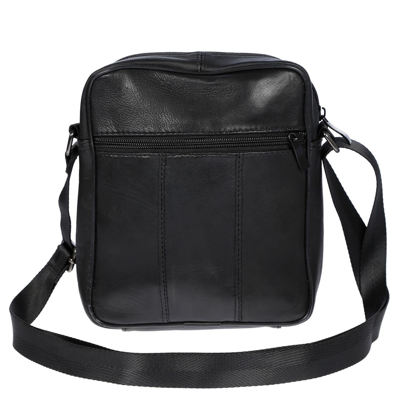 Christian Wippermann Umhängetasche Kleine echt Leder Umhängetasche Tasche für Herren, Damen Schultertasche Schwarz Bodybag Waistbag