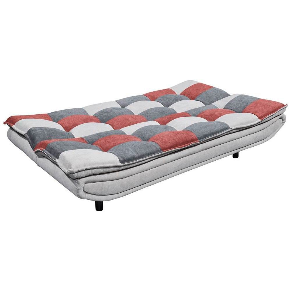 Lomadox Schlafsofa PIRNA-09, mit Bettkasten in 188x118 cm, in der Farbe silver, berry, dark grey