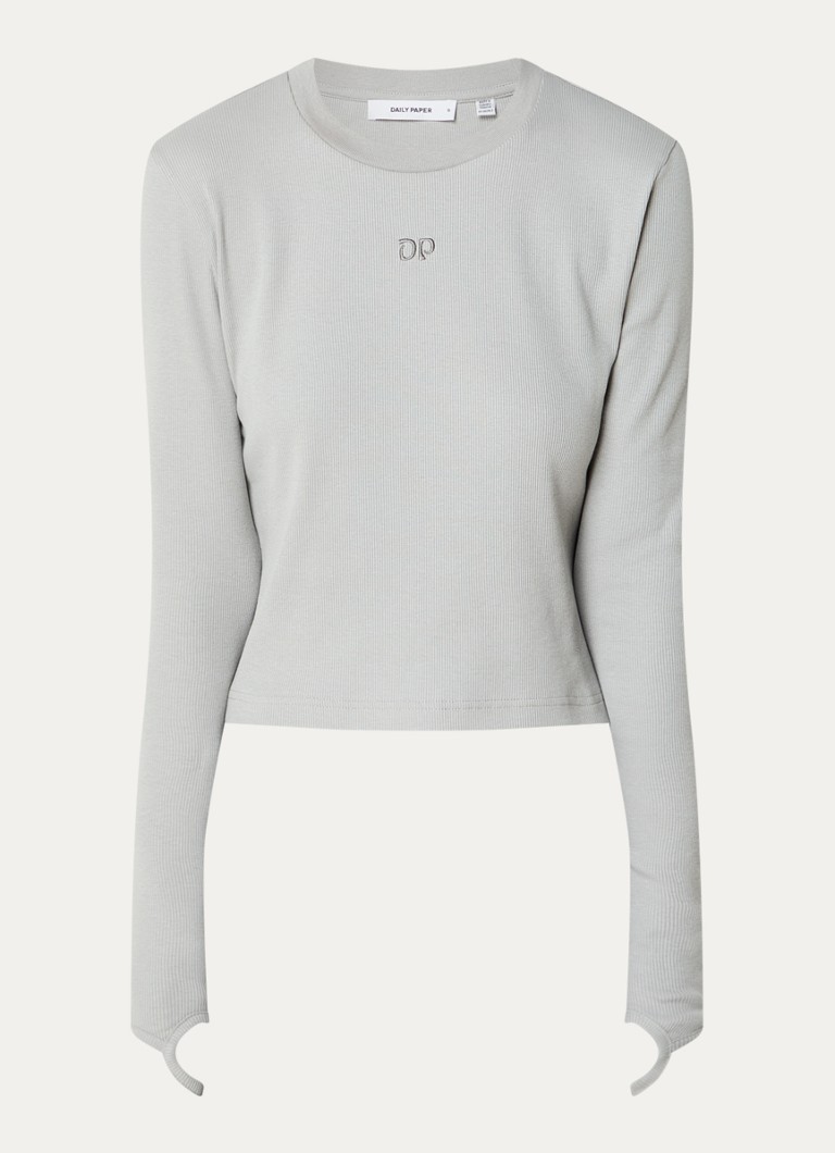 Daily Paper  Ribgebreide top met logoborduring
