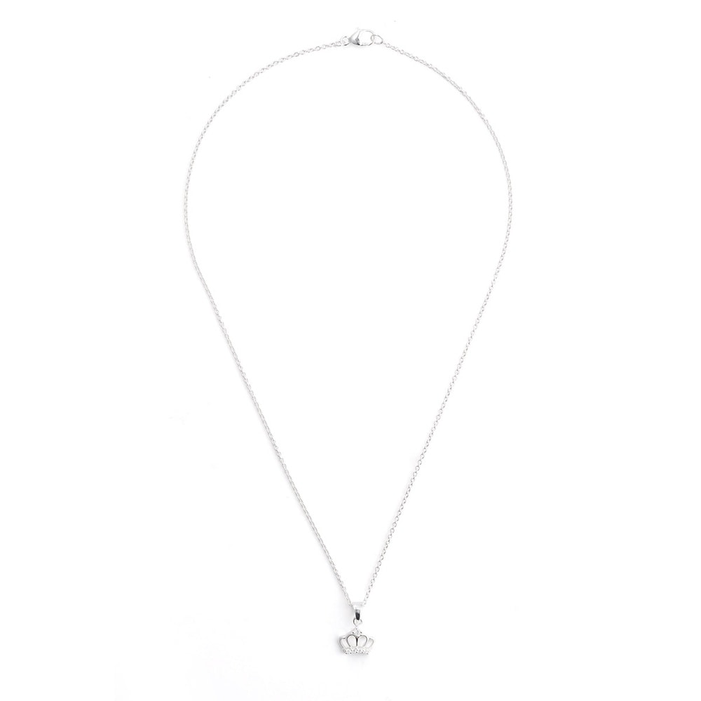 Pippa&Jean Collier en argent Couronne Argent sterling Cristaux de verre en Argent collier