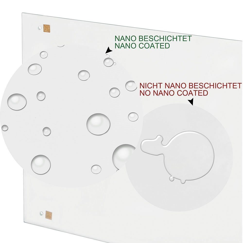 Melko Küchenrückwand Wandschutz Herdspritzschutz Glasrückwand aus Milchglas Fliesenspiegel 6mm Herdblende aus Glas Küche Herd Wand Rückwand Spüle, (Stück), ESG Sicherheitsglas