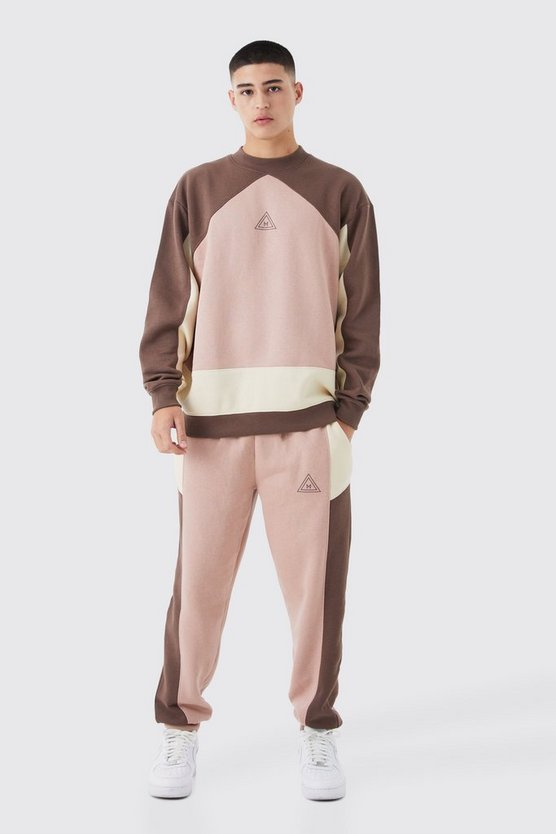 Oversize Colorblock Sweatshirt-Trainingsanzug