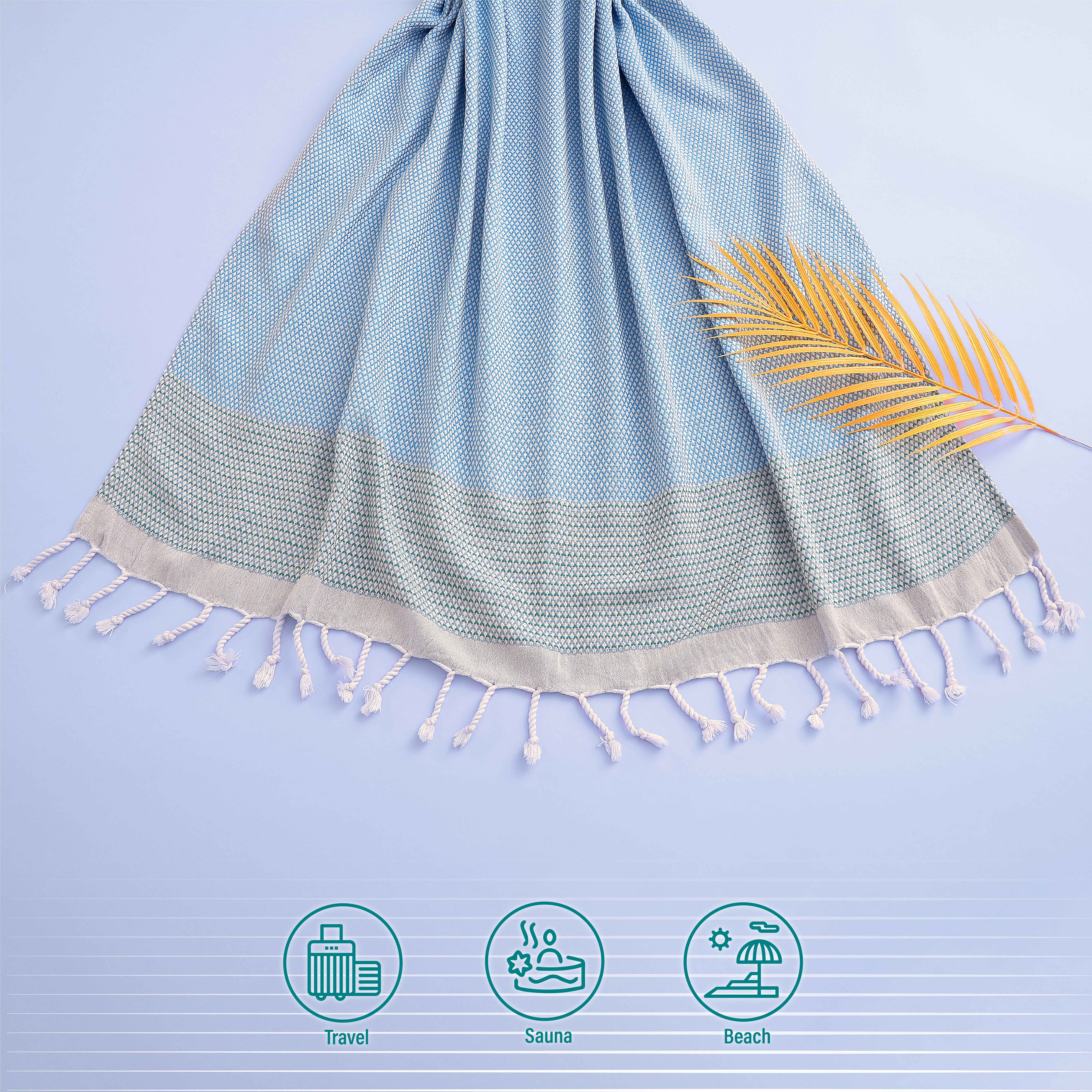 Turquoise Home Strandtuch Breeza XXL Strandtucher 100 x 200 cm 100% Baumwolle Saunahandtuch, (2-St)