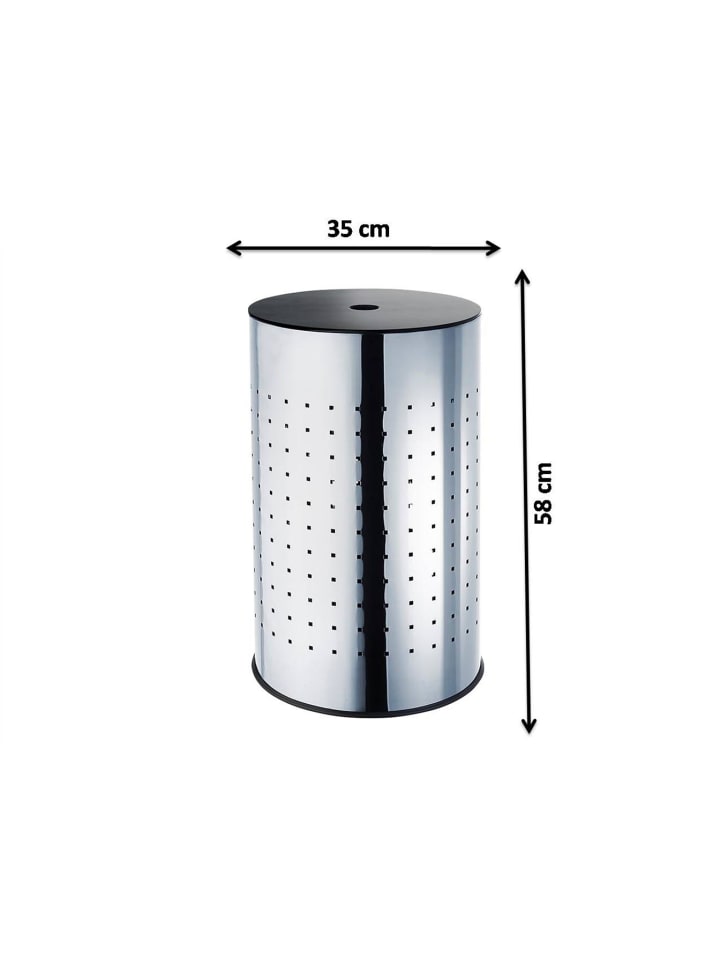 kobolo Wäschekorb STEELWASH55 in Silber günstig kaufen onesize