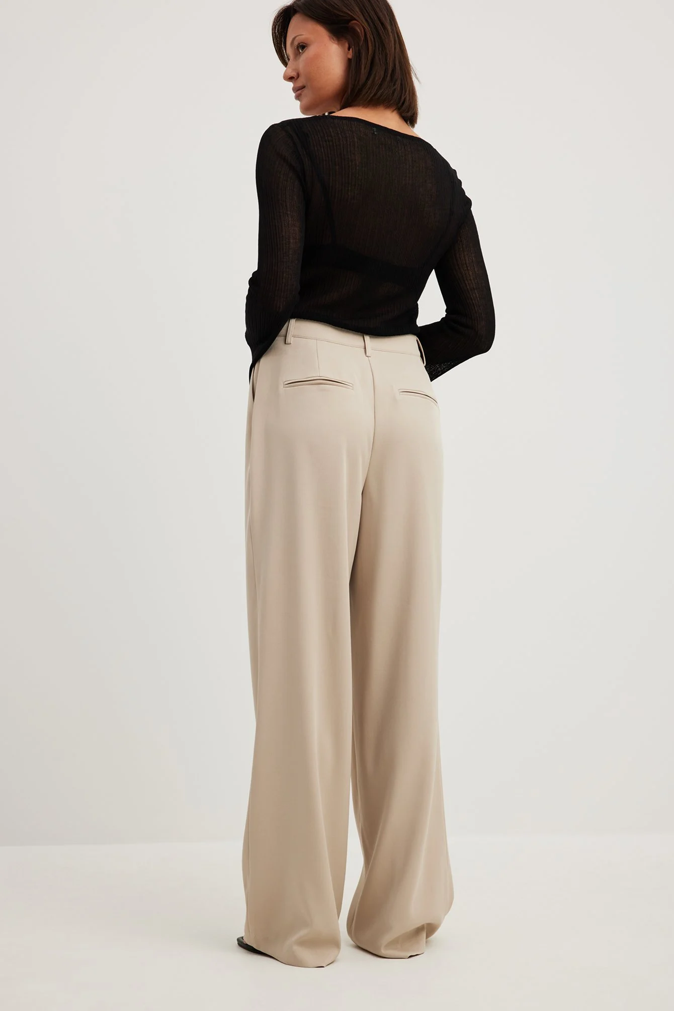 Anzughose mit hoher Taille und Faltenwurf