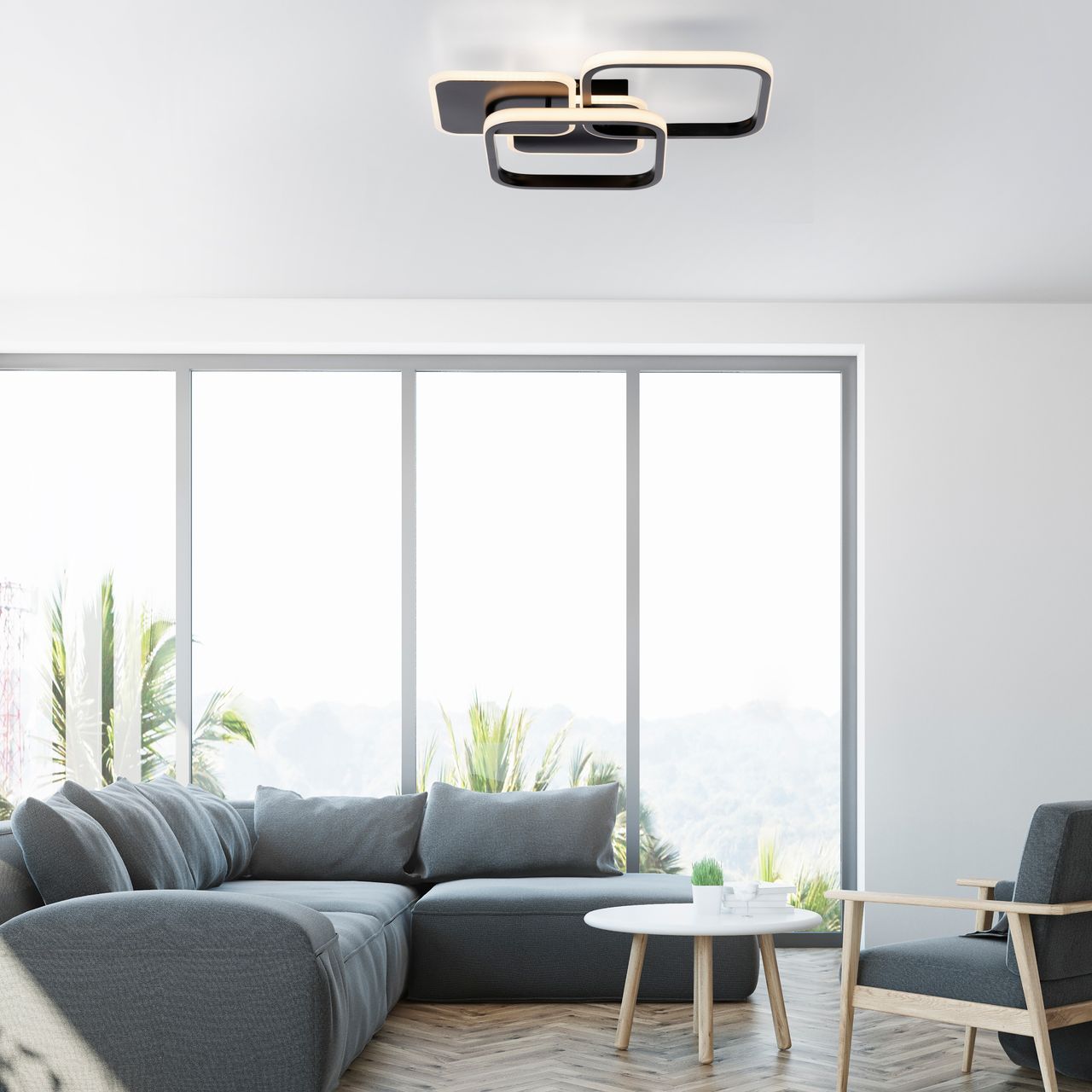JUST LIGHT LED Deckenleuchte SEVENT, eckig, 1xLED-Board/36W/3000K, Innenleuchte, IP20