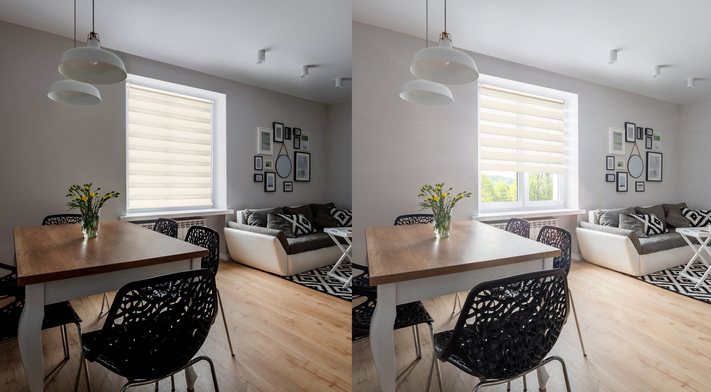 Doppelrollo Doppelrollo Natural Duo-Rollo Klemm Fix mit Klemmträger, Fenster-Rollo, DomDeco, Klemm- oder Schraubmontage