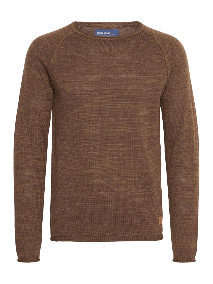 BLEND Strickpullover BHDan 20700587ME Strickpullover mit aufgerollten Säumen in Braun günstig kaufen