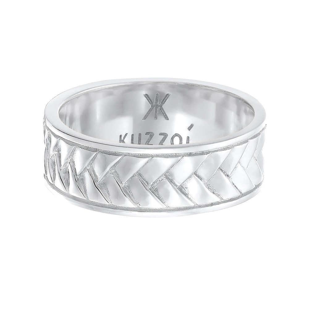 KUZZOI KUZZOI Bague Bague pour homme à chevrons Vintage en argent sterling 925 massif Bague