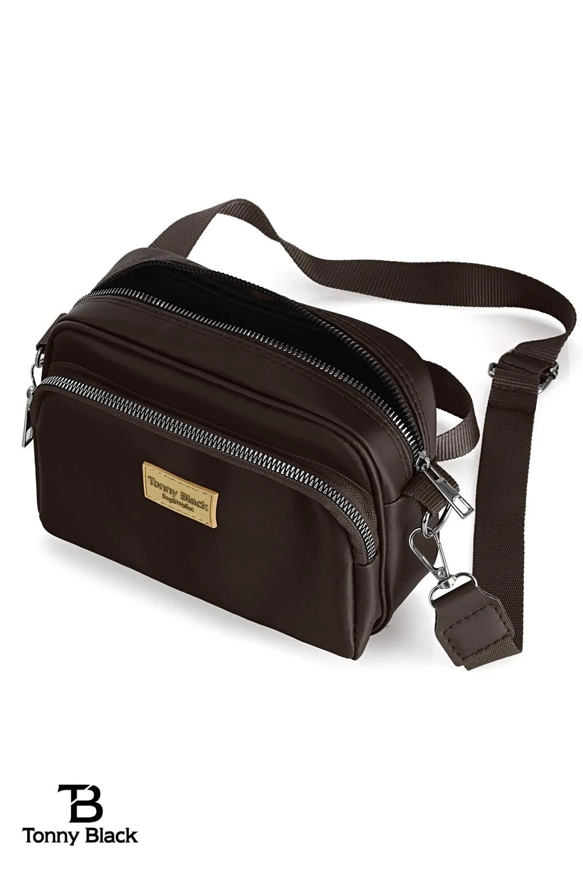 Tonny Black  Original Damen-Umhängetasche mit bequemem Säulengurt, diagonal verstellbarem Gurt und zwei Ösen, wasserdicht