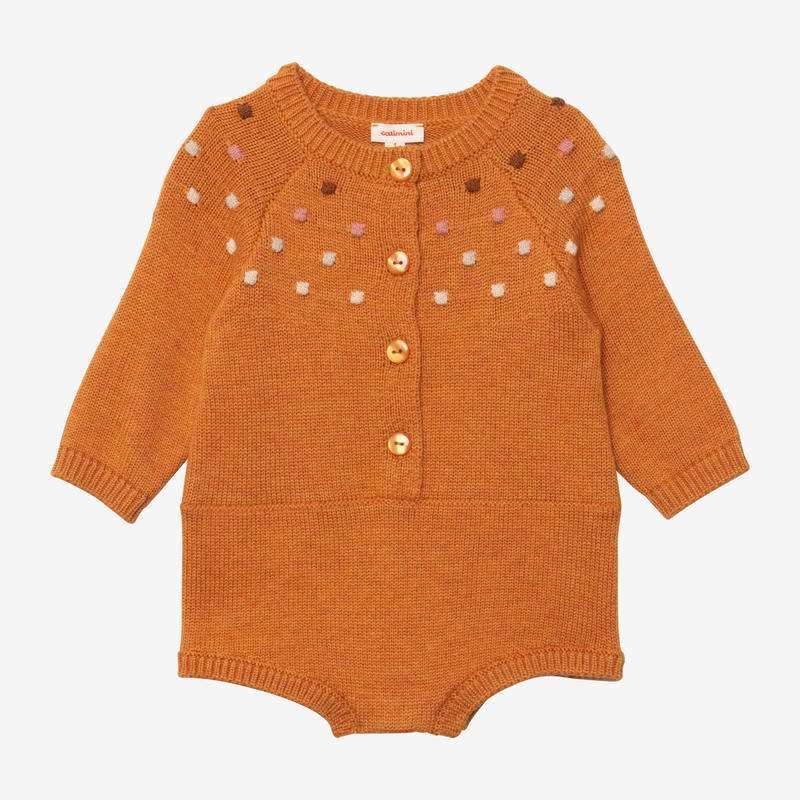 Combi courte bébé fille tricot curcuma Catimini