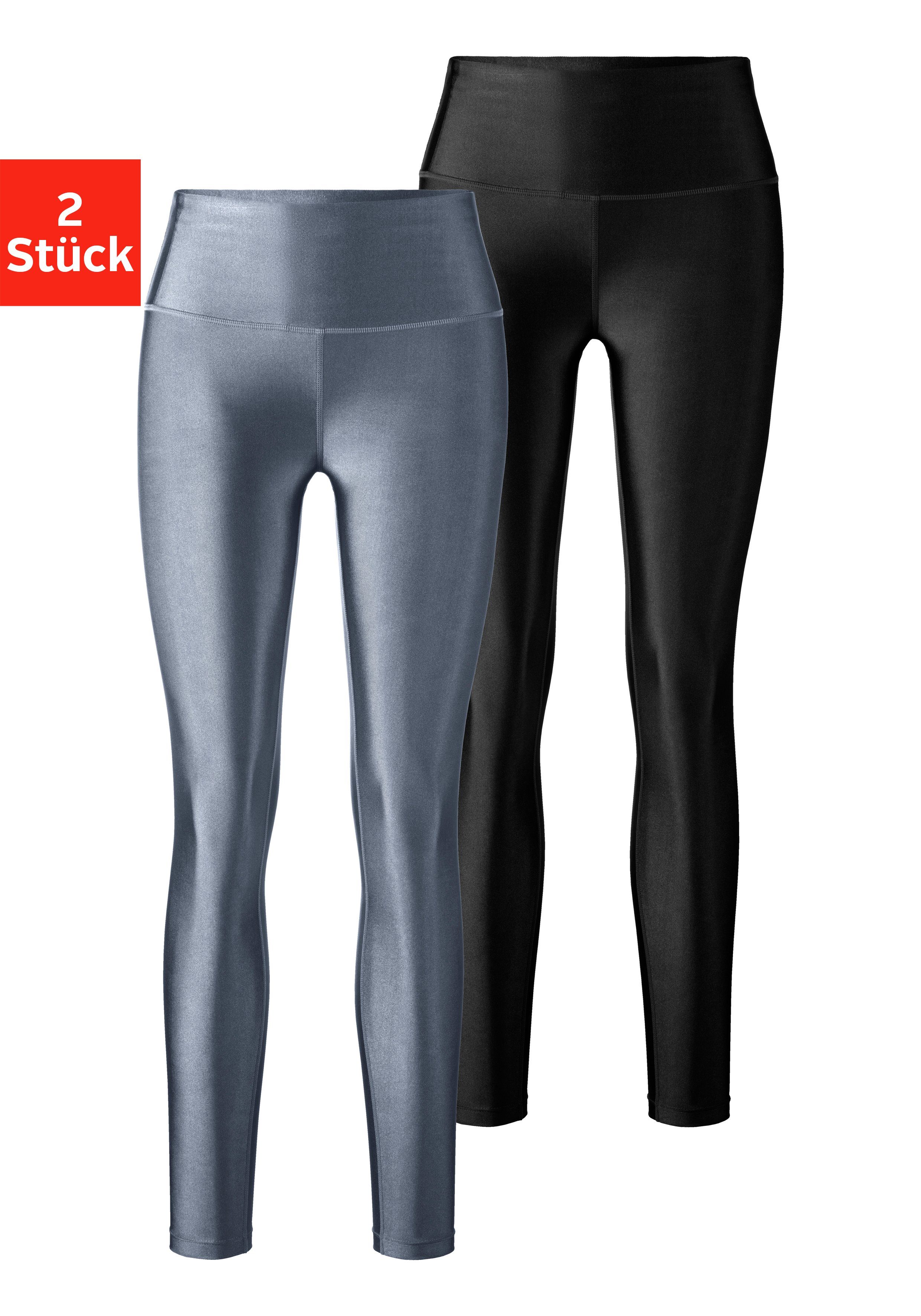 LASCANA Leggings (2er-Pack) Glänzendes Material