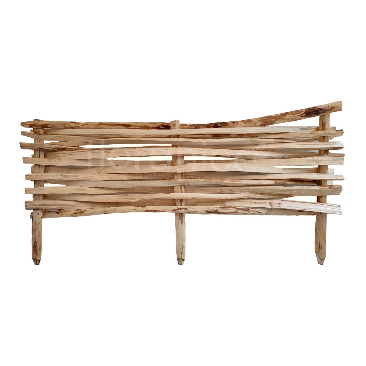 Floranica Beeteinfassung Gartenzaun Haselholz 1 st Höhe 30 x 100 cm Holzzaun Steckzaun Beetumrandung