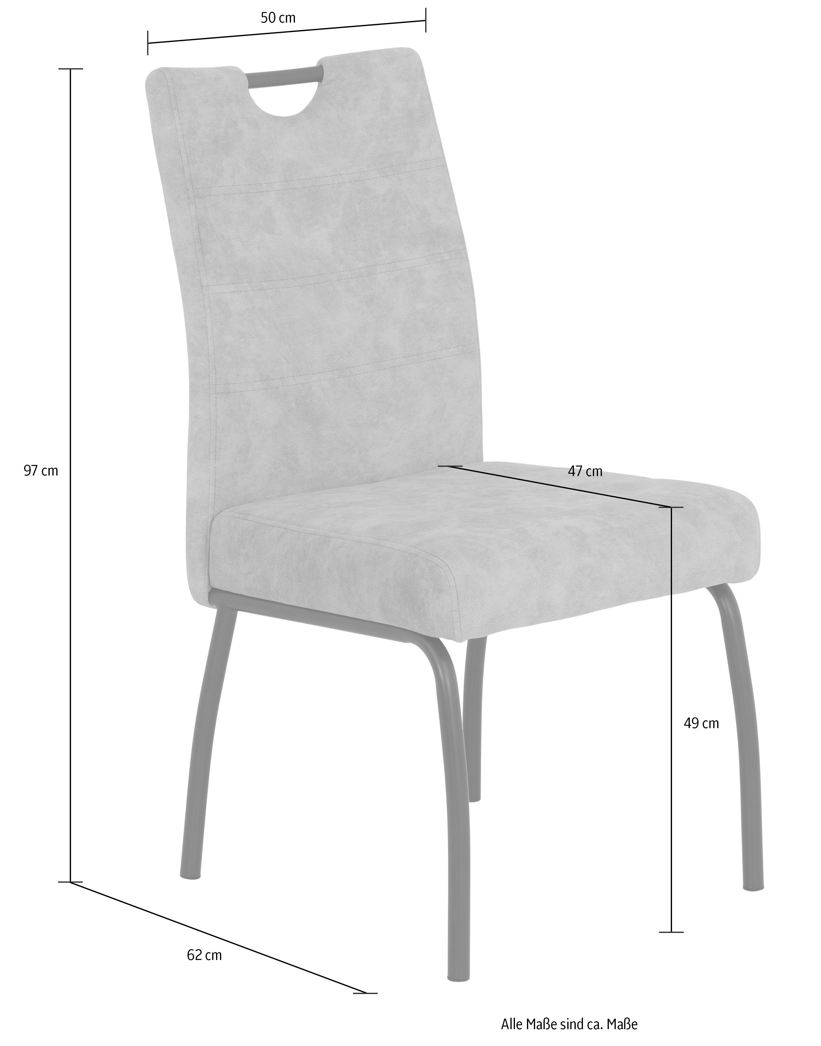 HELA 4-Fußstuhl Evelyn (Set, 2 St), bequeme Federkern Polsterung