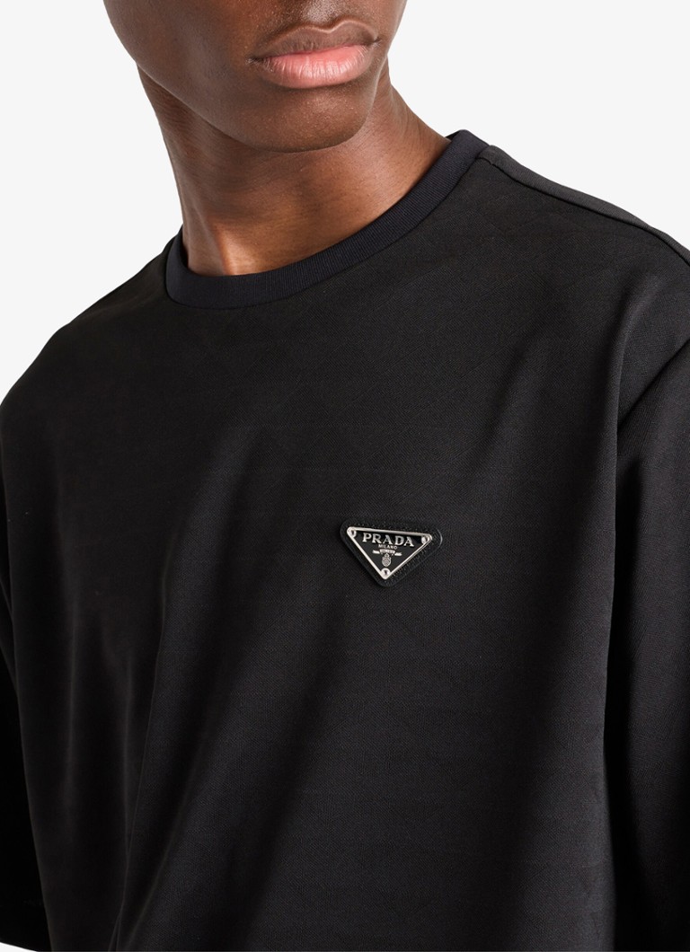 Prada  Oversized T-shirt met jacquard dessin en logo