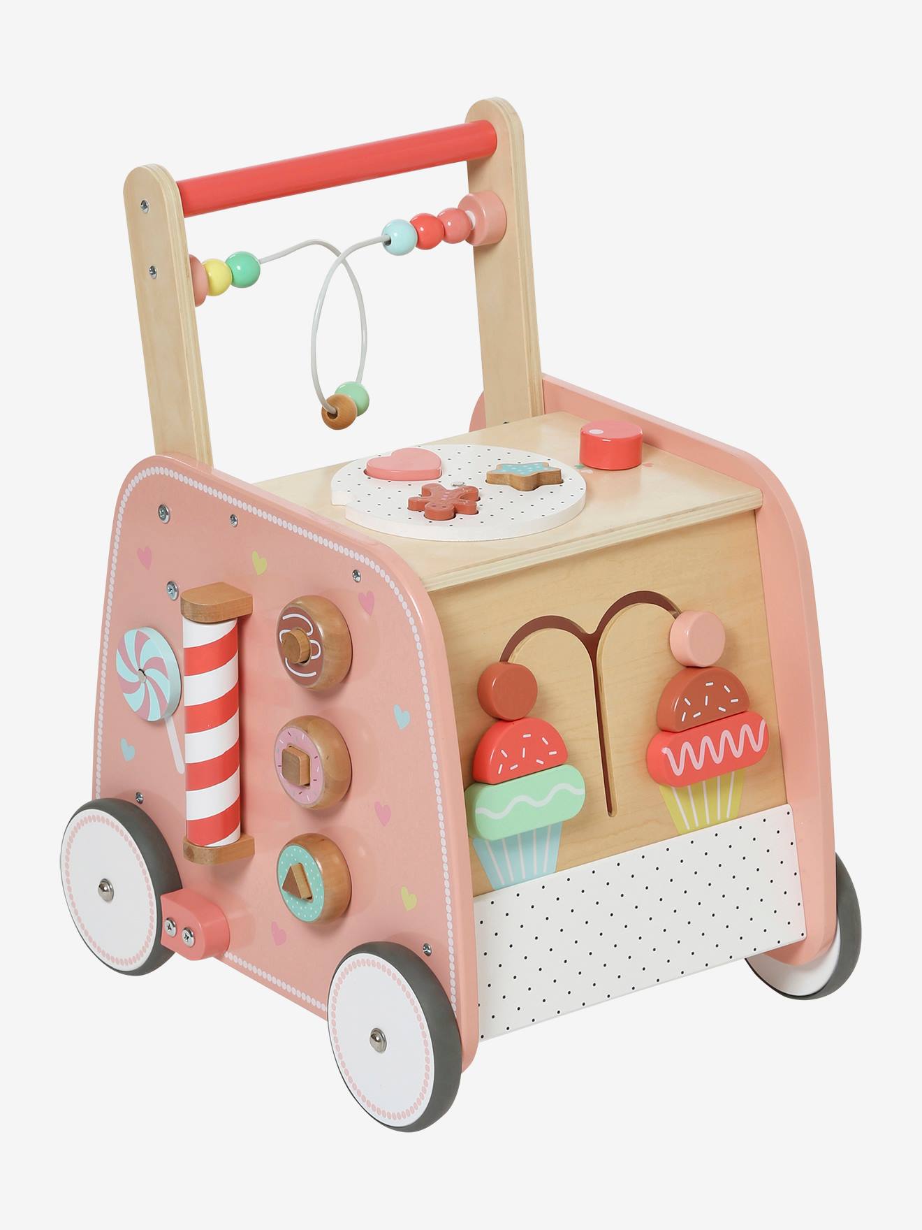 Chariot de marche marchande glaces et gâteaux en bois FSC® bois